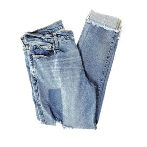 Gap denim patchwork, distressed, true skinny jeans, 32 tall/14 Blue jeans